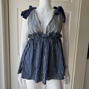 parcel22 cute preppy striped sleeveless top